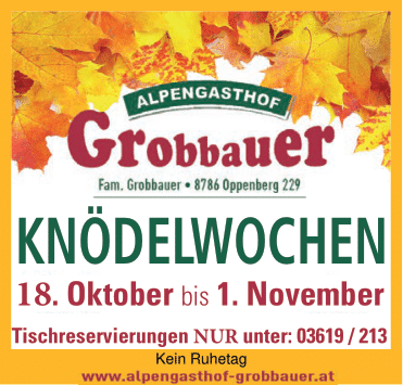 Knödelwochen Grobbauer Oppenberg