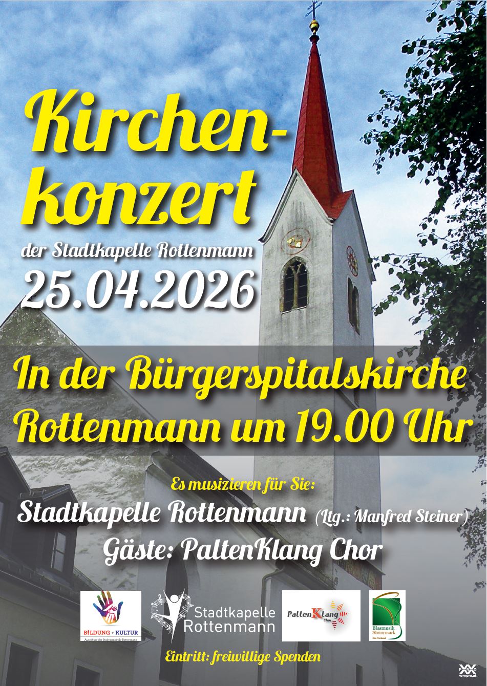 Kirchenkonzert der Stadtkapelle Rottenmann mit dem PaltenKlang Chor
